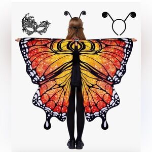 Butterfly Wings adult Costume - Orange and Black